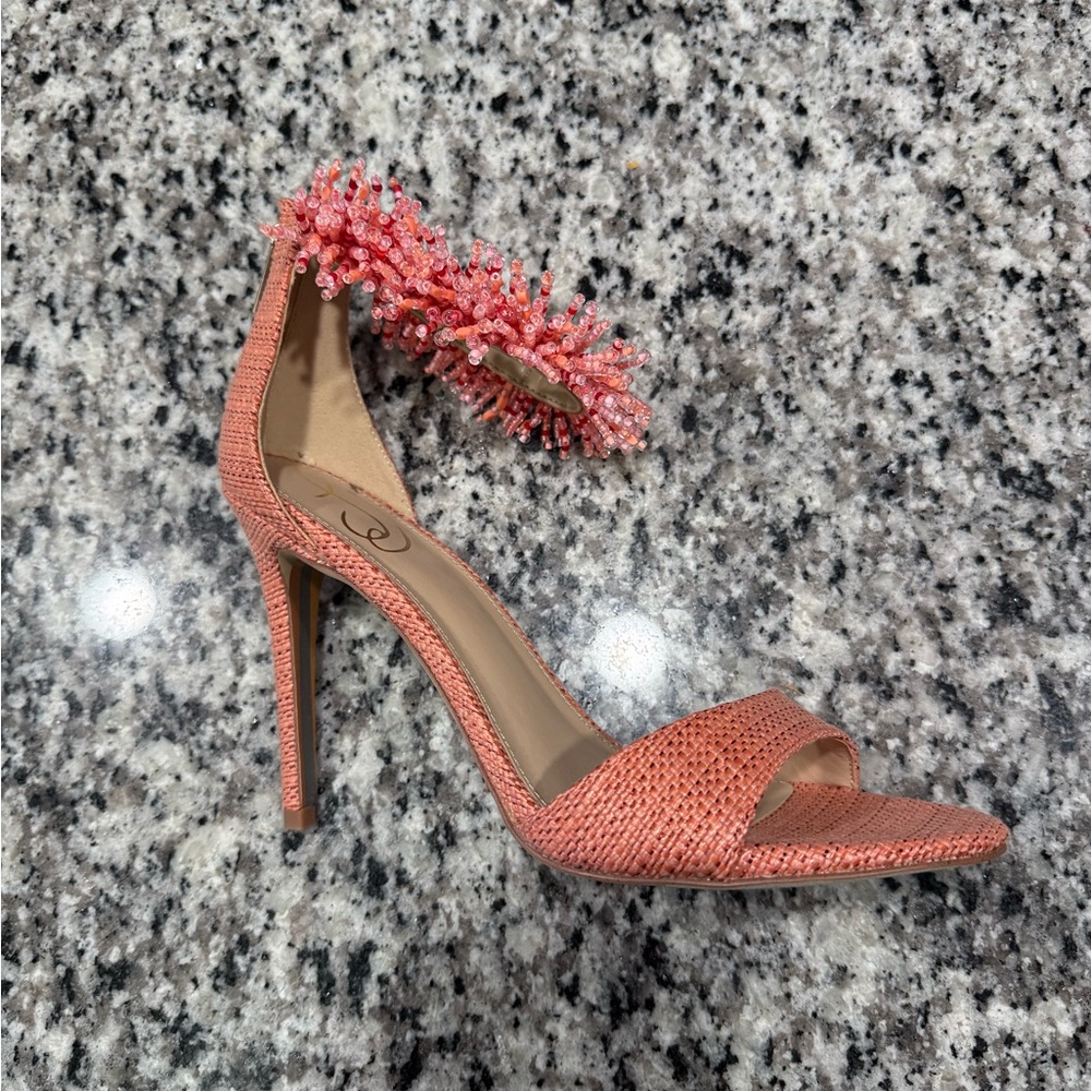 Coral Beaded Ankle-Strap Herl - Women